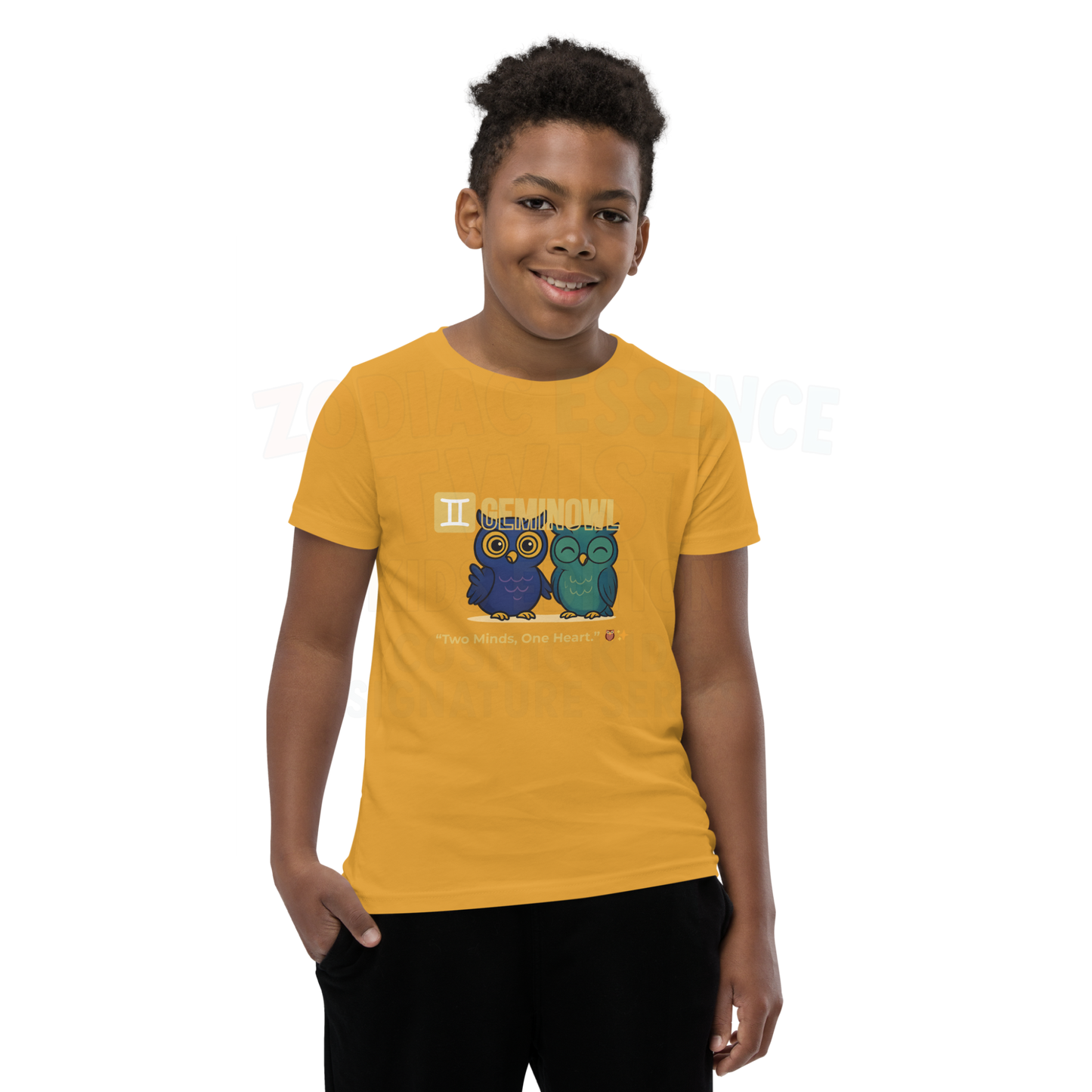 ♊"Geminowl: Two Minds, One Heart – Youth Tee"