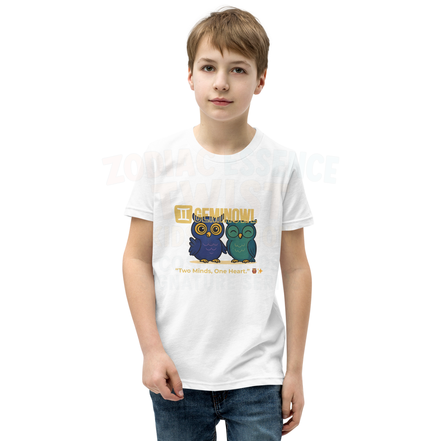 ♊"Geminowl: Two Minds, One Heart – Youth Tee"