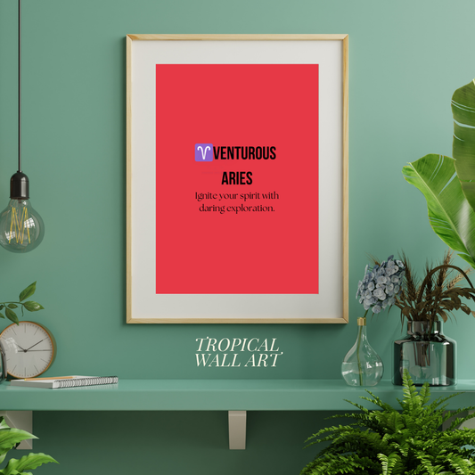 PosterZodiac Wall Hanging – ♈️venturous Aries Color Theme: 🔴 Bright Red / Crimson #E63946