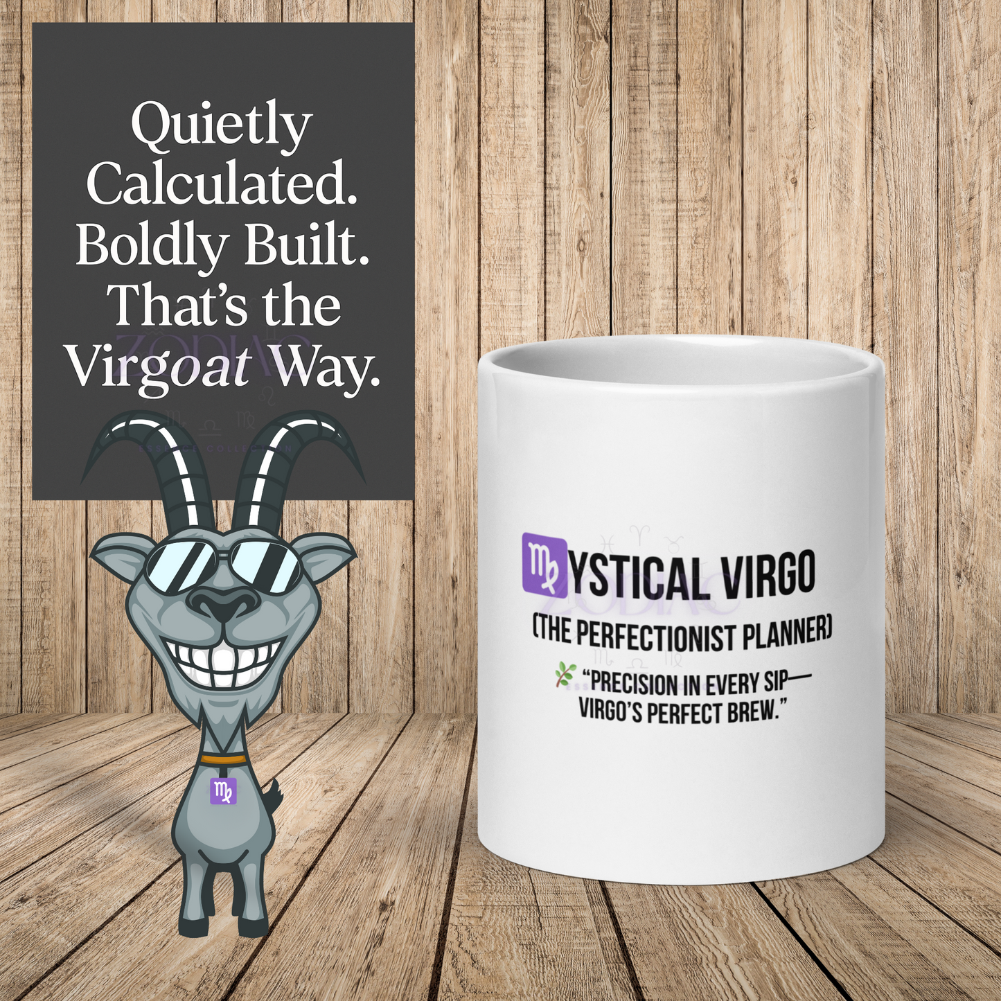 Zodiac Essence White Mug – ♍ystical Virgo (The Perfectionist Planner) | 11 oz, 15 oz & 20 oz