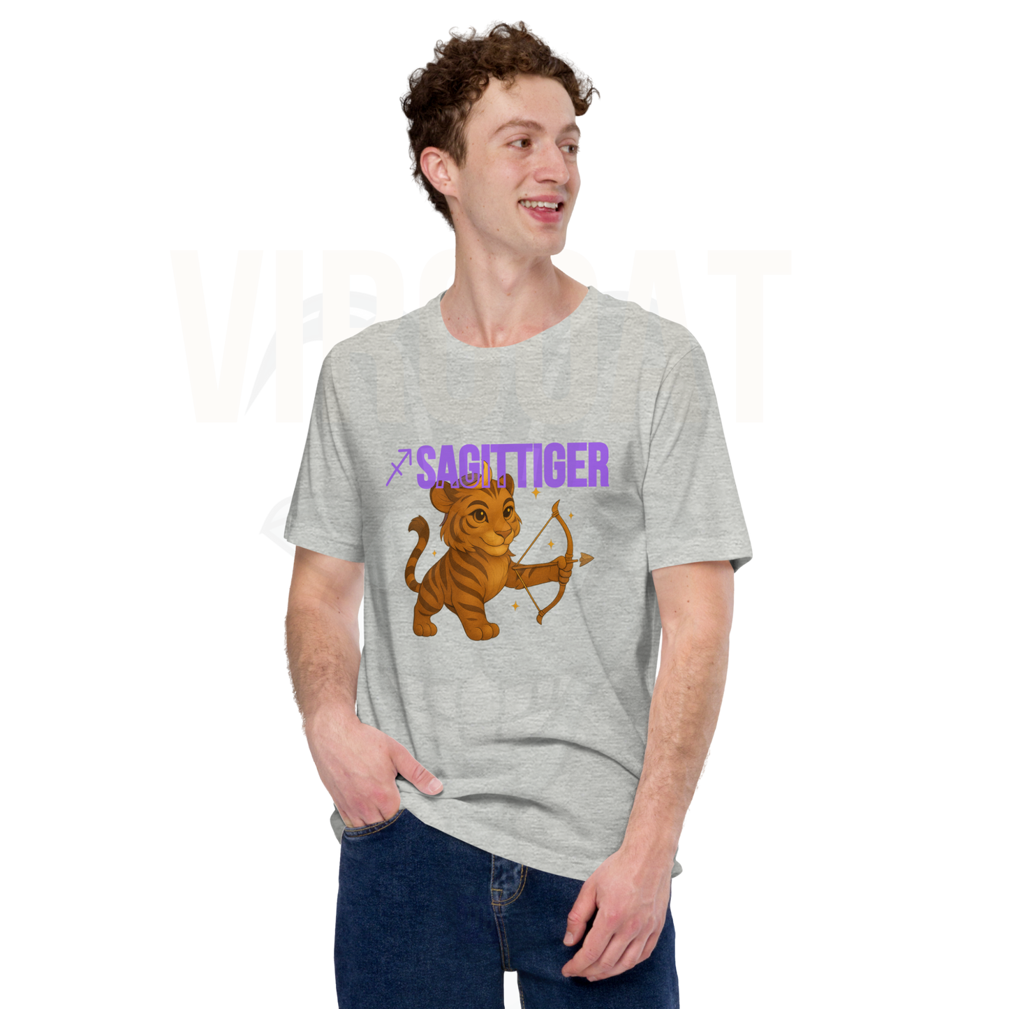 SAGITTIGER Essence Tee – Front + Back Zodiac Quote ♐ #9B5DE5