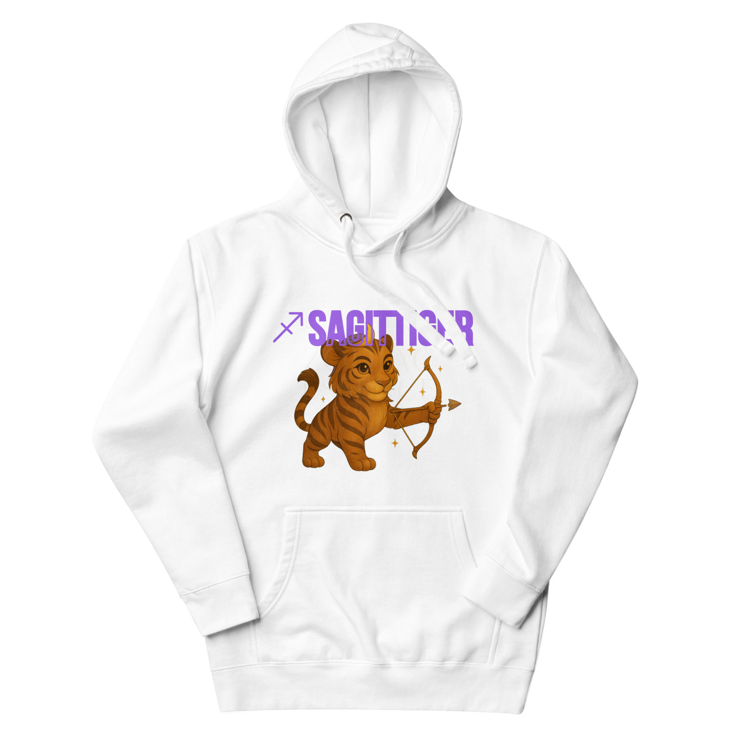 SAGITTIGER Essence Hoodie – Front + Back Zodiac Quote ♐ #9B5DE5