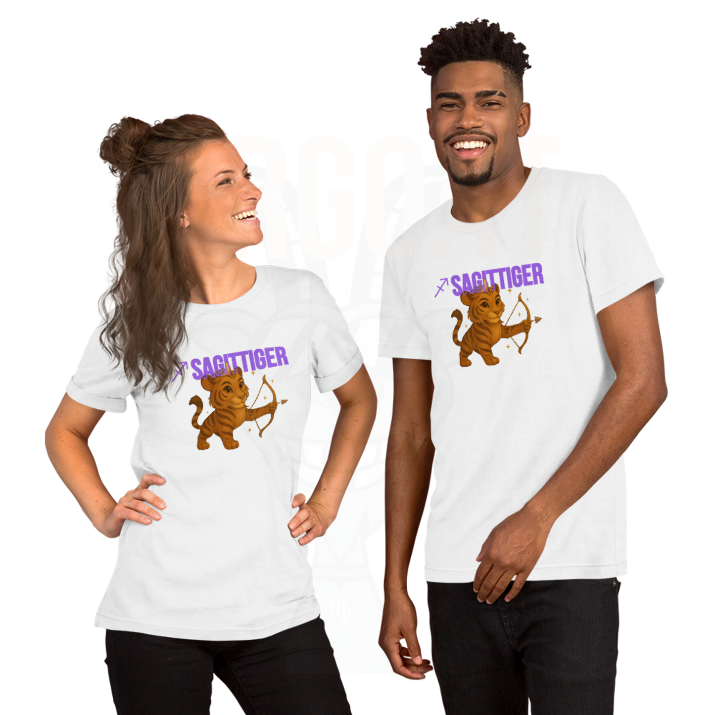 SAGITTIGER Essence Tee – Front + Back Zodiac Quote ♐ #9B5DE5