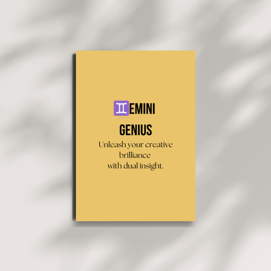 Zodiac Wall Hanging – ♊️emini Genius Color Theme: 🌞 Golden Yellow / Sunflower #E9C46A