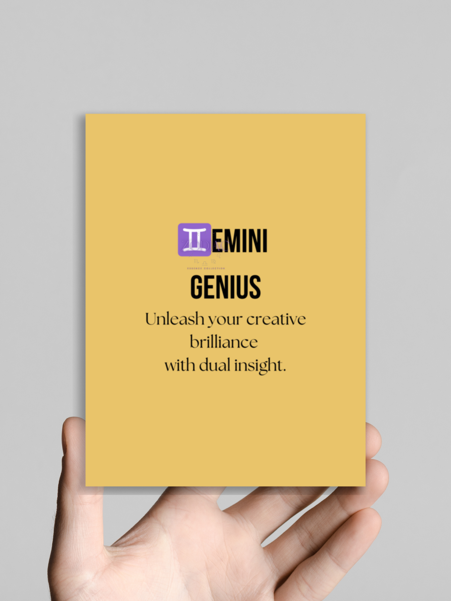 Zodiac Wall Hanging – ♊️emini Genius Color Theme: 🌞 Golden Yellow / Sunflower #E9C46A