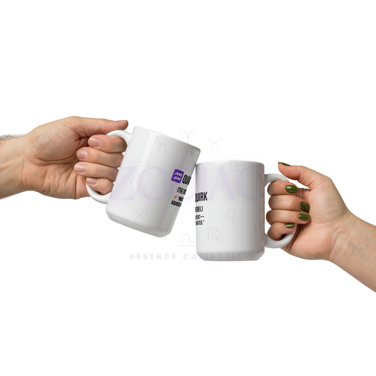 Zodiac Essence White Mug – ♒quarius Quirk (The Visionary Rebel) | 11 oz, 15 oz & 20 oz