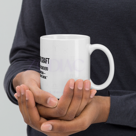 Zodiac Essence White Mug – ♑apricorn Craft (The Determined Achiever) | 11 oz, 15 oz & 20 oz