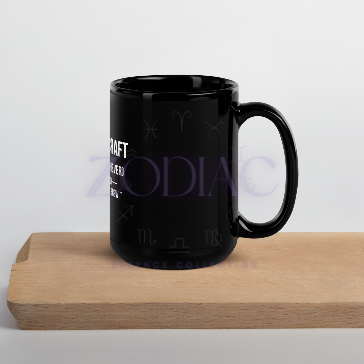 Zodiac Essence Glossy Black Mug – ♑apricorn Craft (The Determined Achiever) | 11 oz & 15 oz