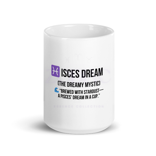 Zodiac Essence White Mug – ♓isces Dreams (The Dreamy Mystic) | 11 oz, 15 oz & 20 oz