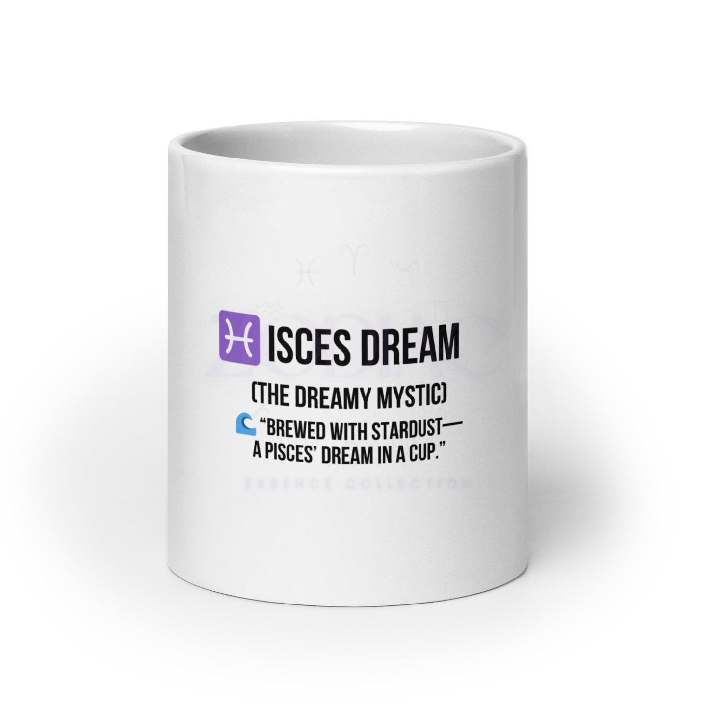 Zodiac Essence White Mug – ♓isces Dreams (The Dreamy Mystic) | 11 oz, 15 oz & 20 oz