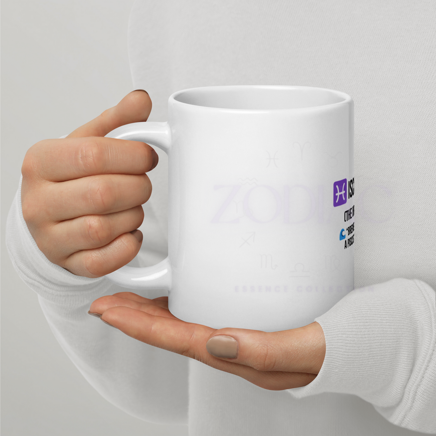 Zodiac Essence White Mug – ♓isces Dreams (The Dreamy Mystic) | 11 oz, 15 oz & 20 oz
