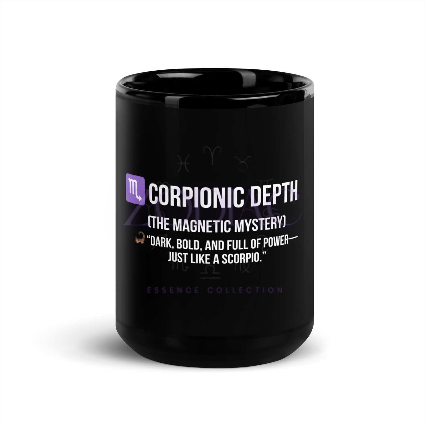 Zodiac Essence Black Glossy Mug – ♏corpionic Depth | 11 oz & 15 oz