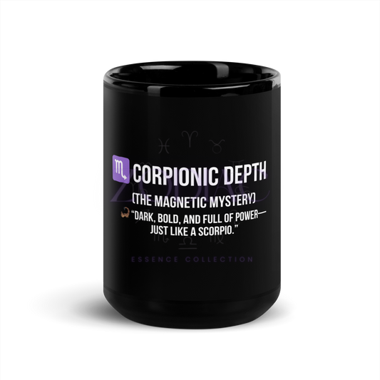 Zodiac Essence Black Glossy Mug – ♏corpionic Depth | 11 oz & 15 oz