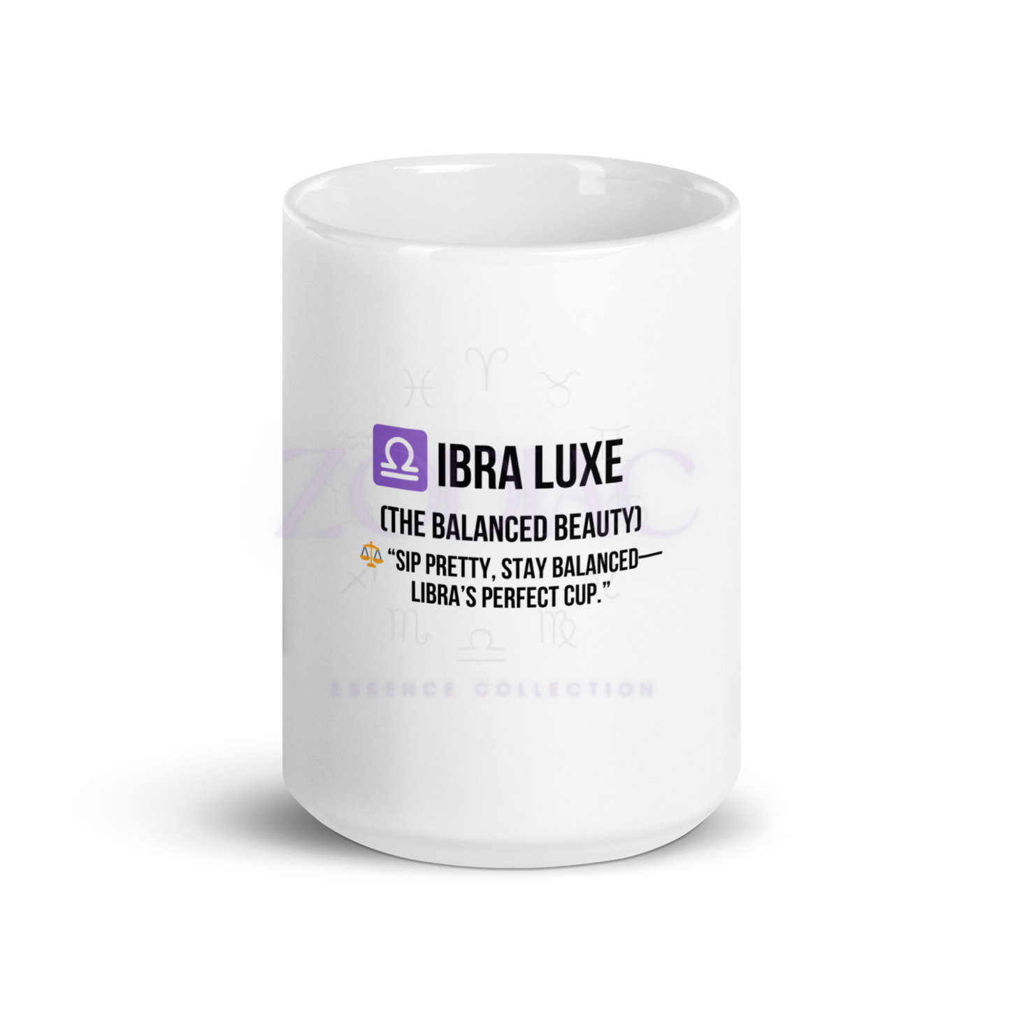 Zodiac Essence White Mug – ♎ibra Luxe (The Balanced Beauty) | 11 oz, 15 oz & 20 oz