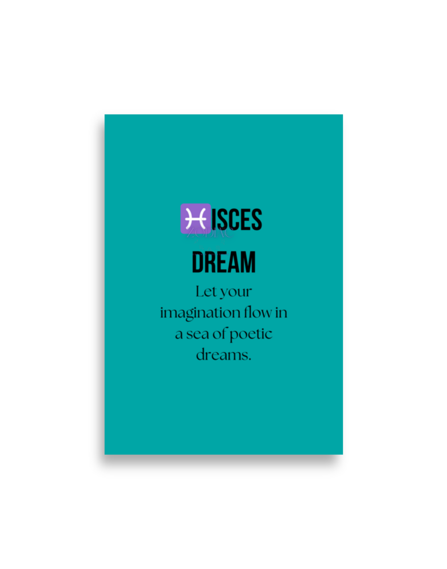 Zodiac Wall Hanging – ♓️isces Dream Color Theme: 🌊 Turquoise / Deep Aqua #00A6A6