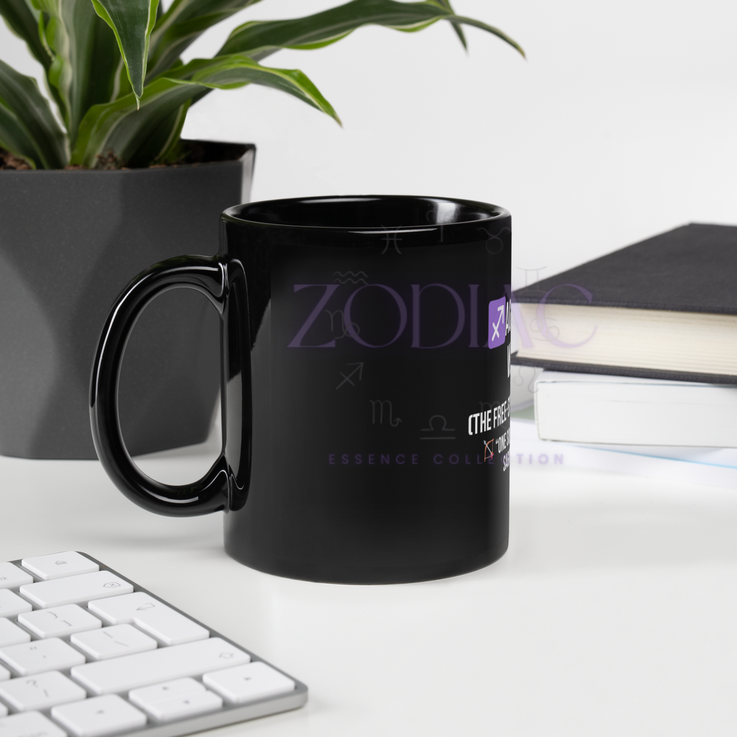 Zodiac Essence Glossy Black Mug – ♐agittarian Wanderer (The Free-Spirited Adventurer) | 11 oz & 15 oz