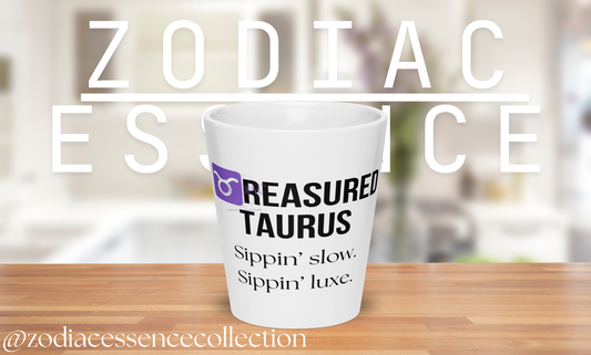 ♉reasured Taurus Latte Mug – 12oz Ceramic | Luxe Zodiac Sign Gift