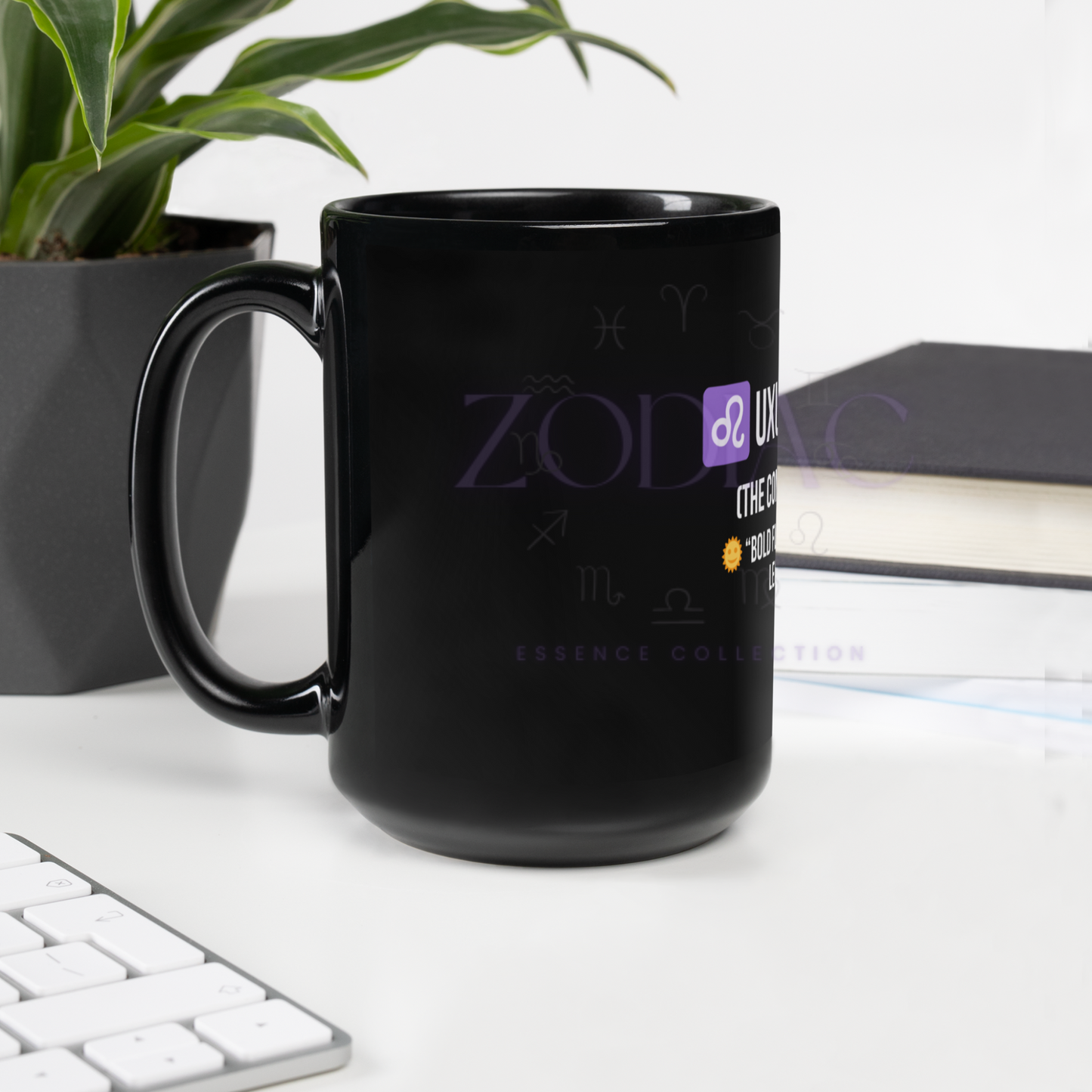 Zodiac Essence Glossy Black Mug – ♌uxurious Leo (The Confident Leader) | 11 oz & 15 oz