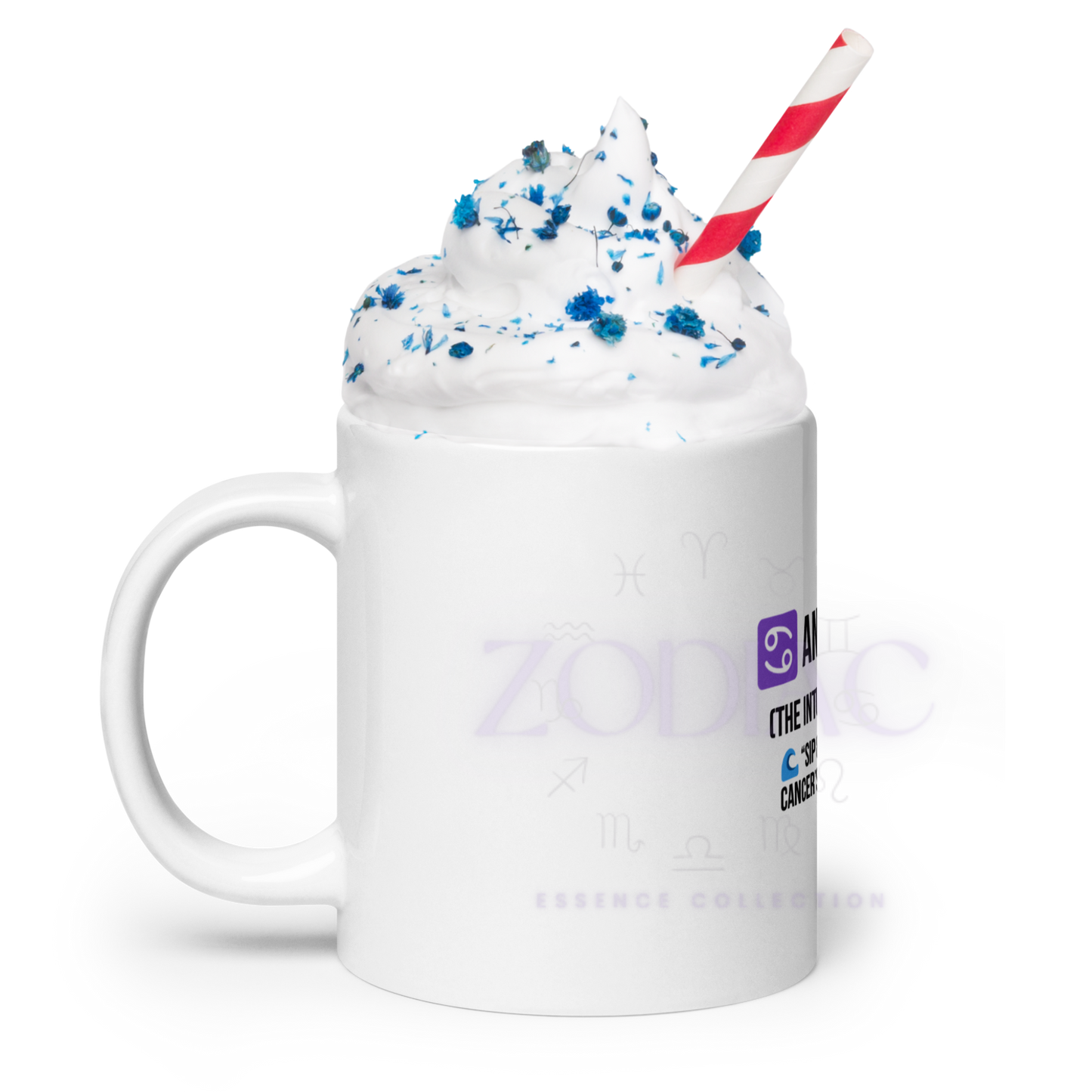 Zodiac Essence White Mug – ♋ancer Cozy (The Intuitive Nurturer) | 11 oz, 15 oz & 20 oz