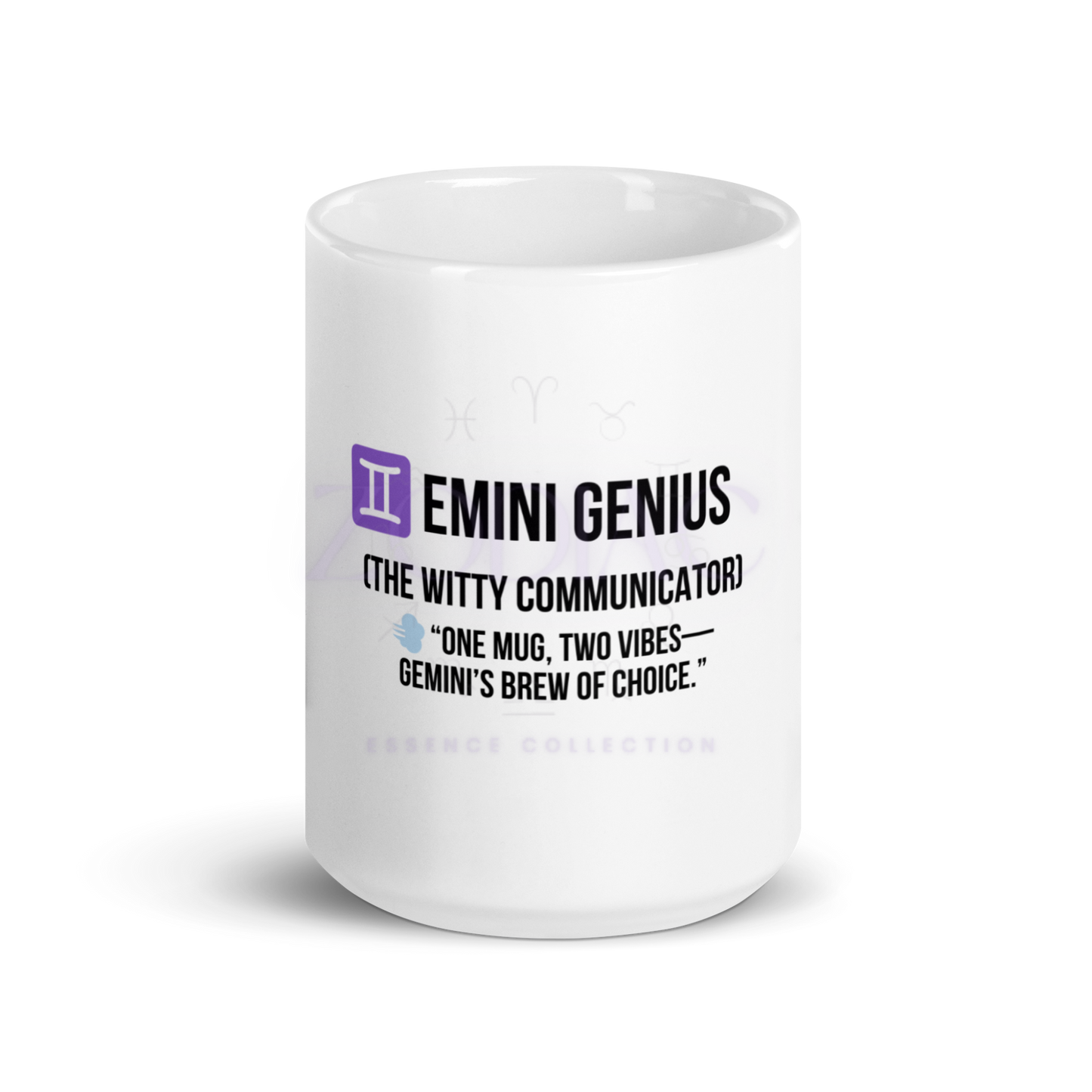 Zodiac Essence White Mug – ♊emini Genius (The Witty Communicator) | 11 oz, 15 oz & 20 oz